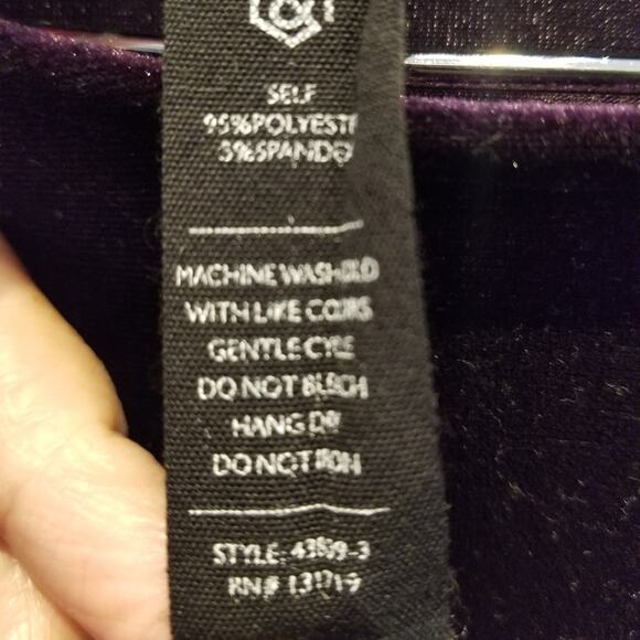 Agnes & Dora Purple Velvet Style Dress Stretch Pockets Size M - Picture 3 of 9